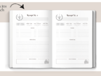 Kuchen & Tortenrezeptvorlage zum Ausdrucken